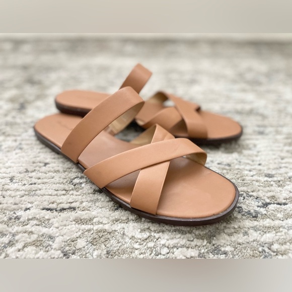 Madewell The Mena Slide Sandal Size 10 Womens Brown Leather‎ - Picture 6 of 9